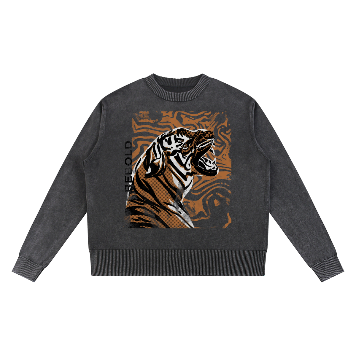 Mineral Wash Oversized Sweater - Tiger