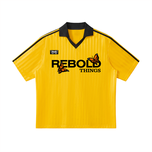Basics,Casual,Preppy,Sporty,Street,urban,soccer,jersey,yellow,butterfly