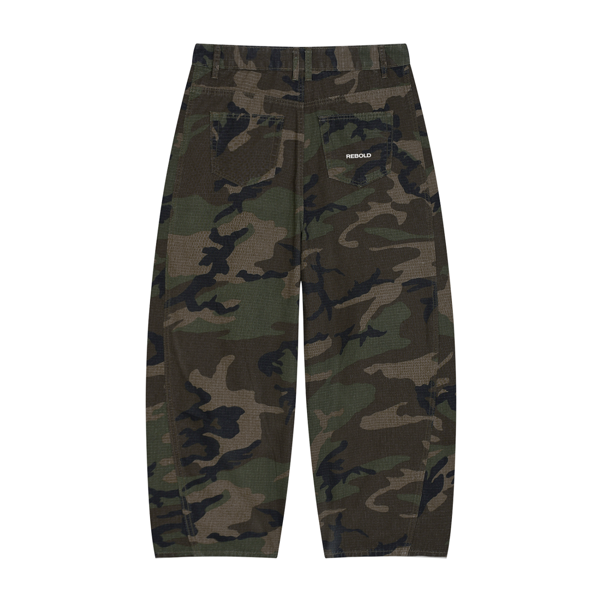 Camo Barrel Leg Cargo Pants - Old School Peonies