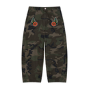 Camo Barrel Leg Cargo Pants - Old School Peonies