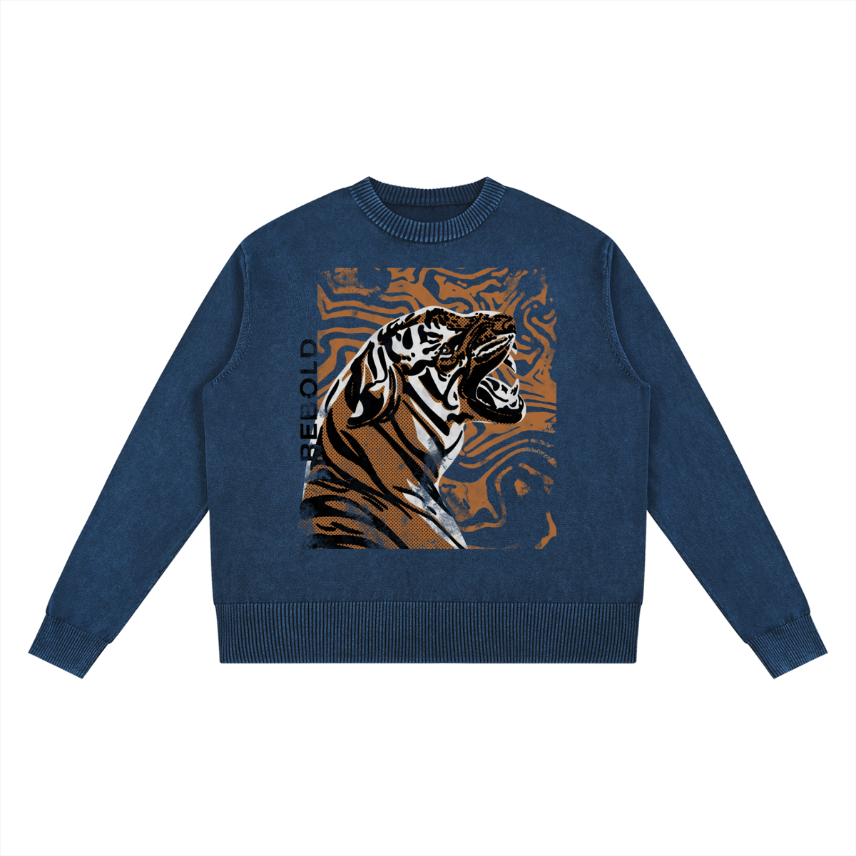 Mineral Wash Oversized Sweater - Tiger