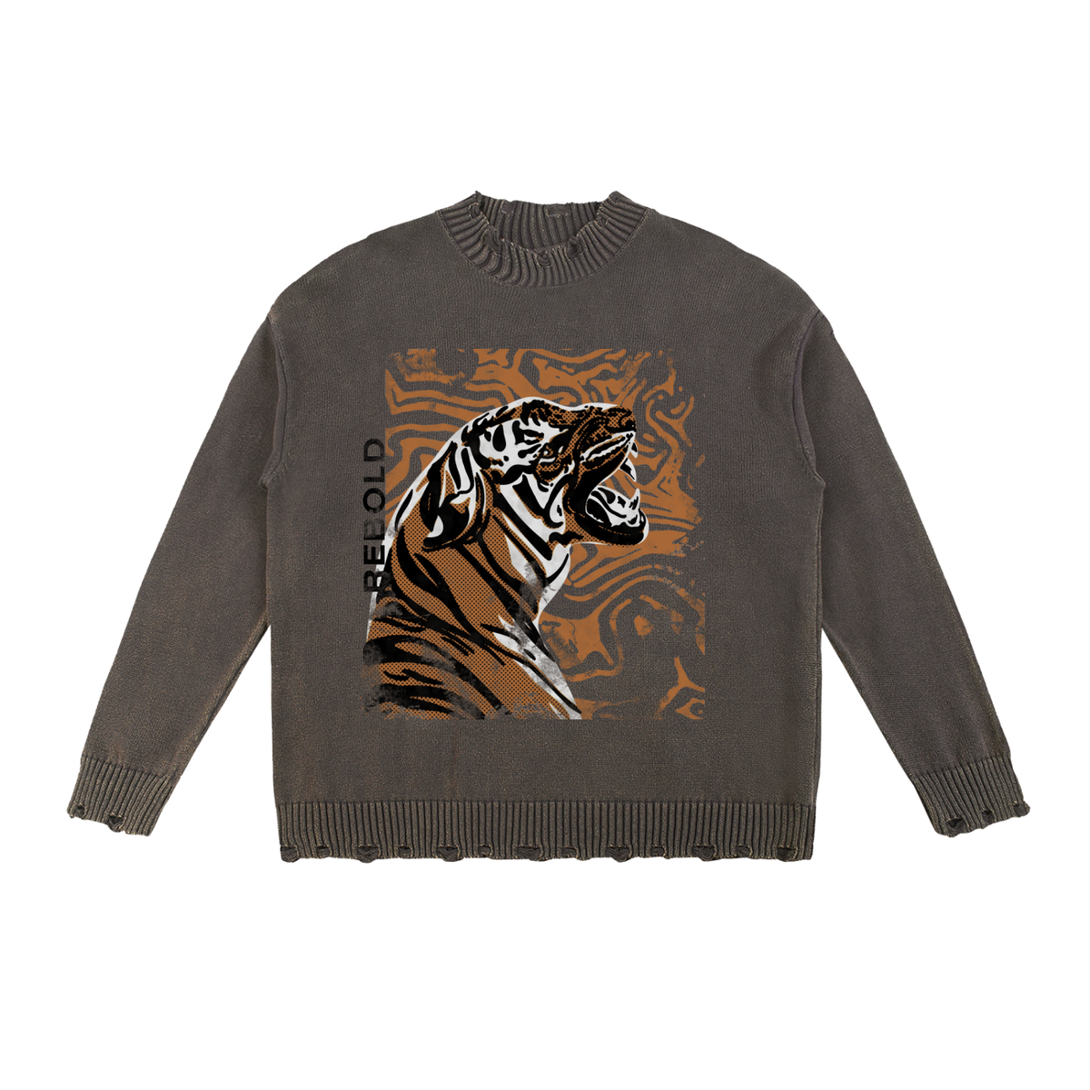 Oversized Washed Sweater - Tiger