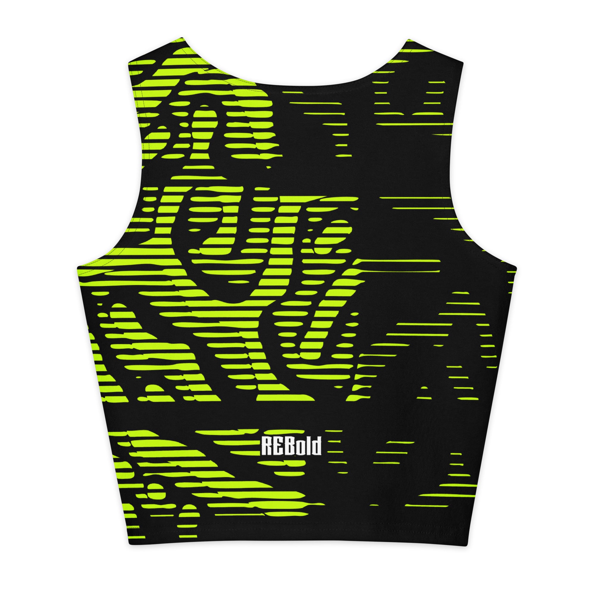 Cotton crop top - Lime & Black