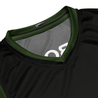 Recycled Basketball Jersey - Skull - Black & Green