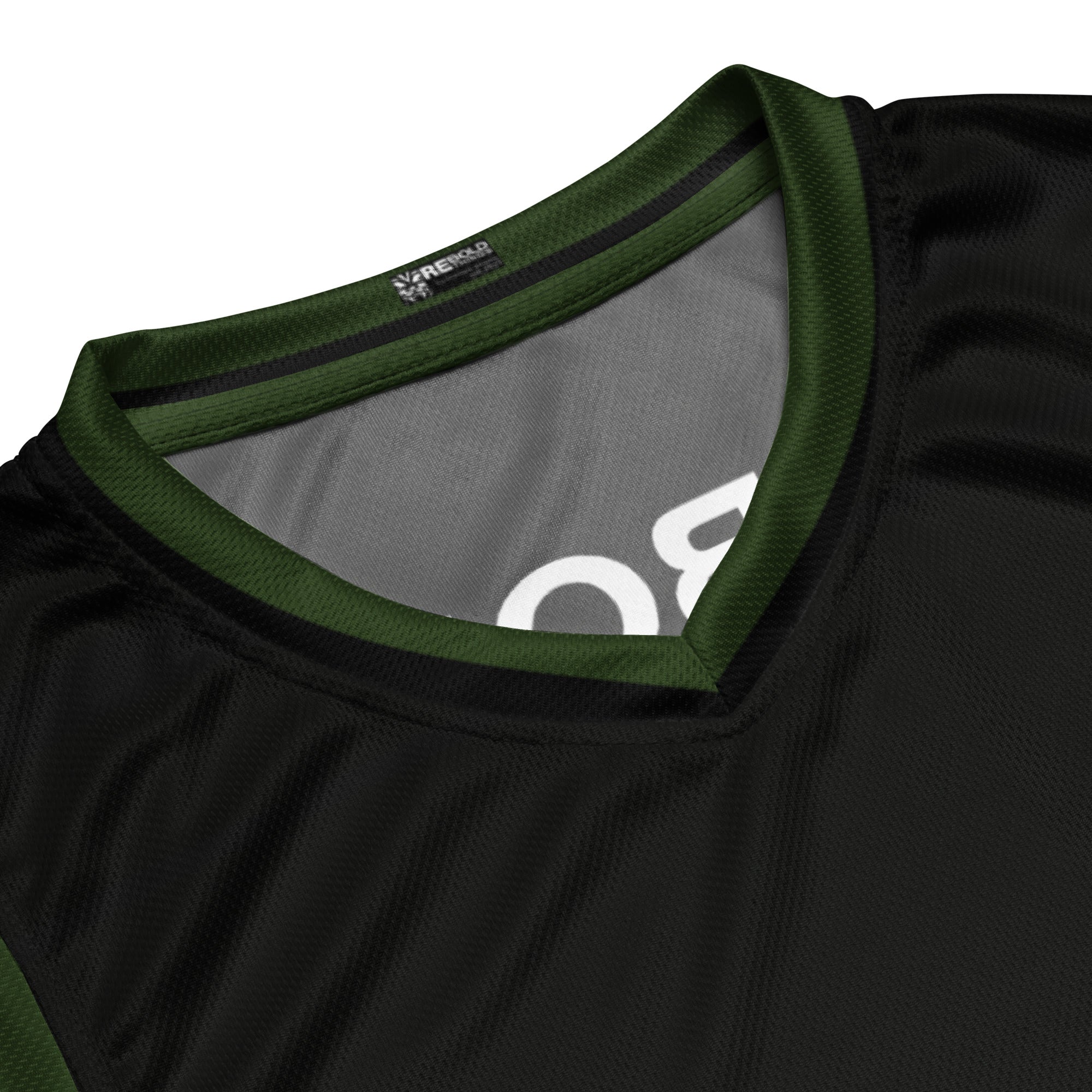 Recycled Basketball Jersey - Skull - Black & Green