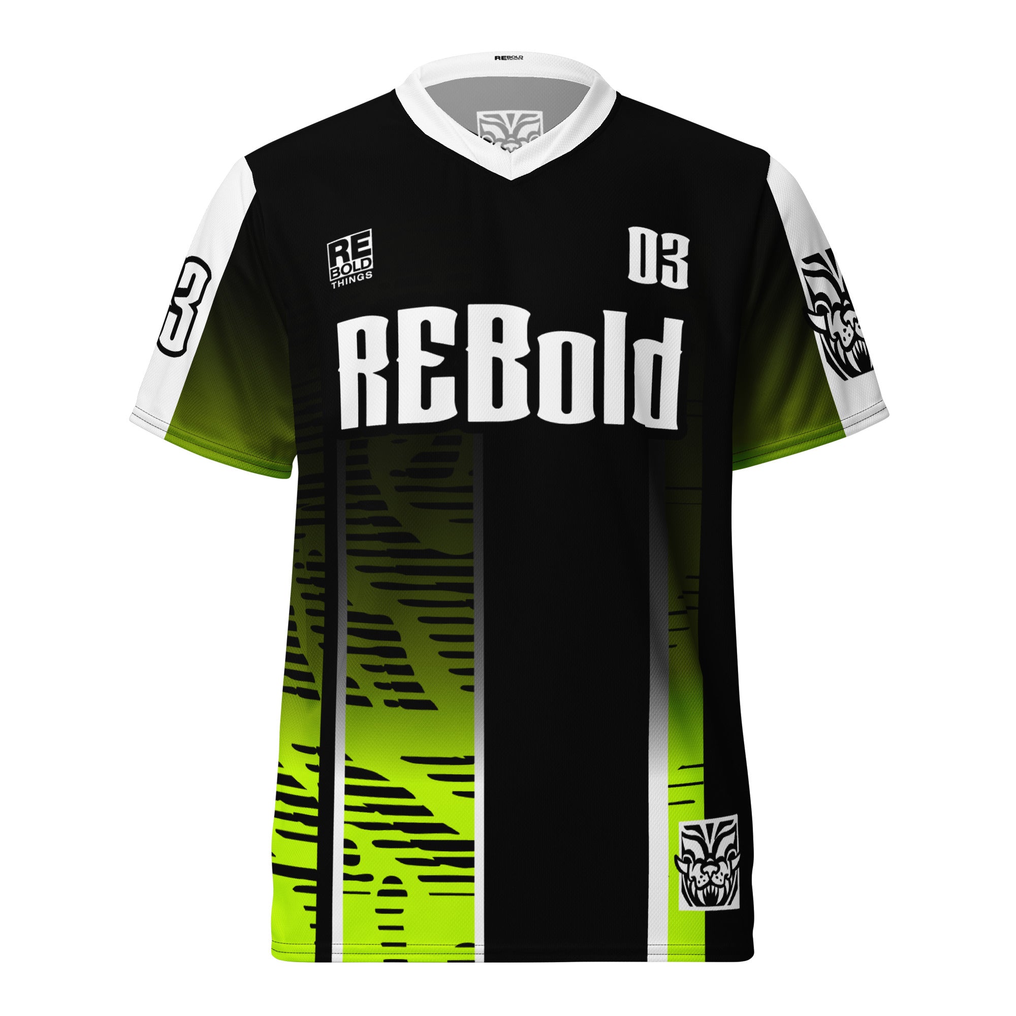 Recycled Sports Jersey - Black & Lime