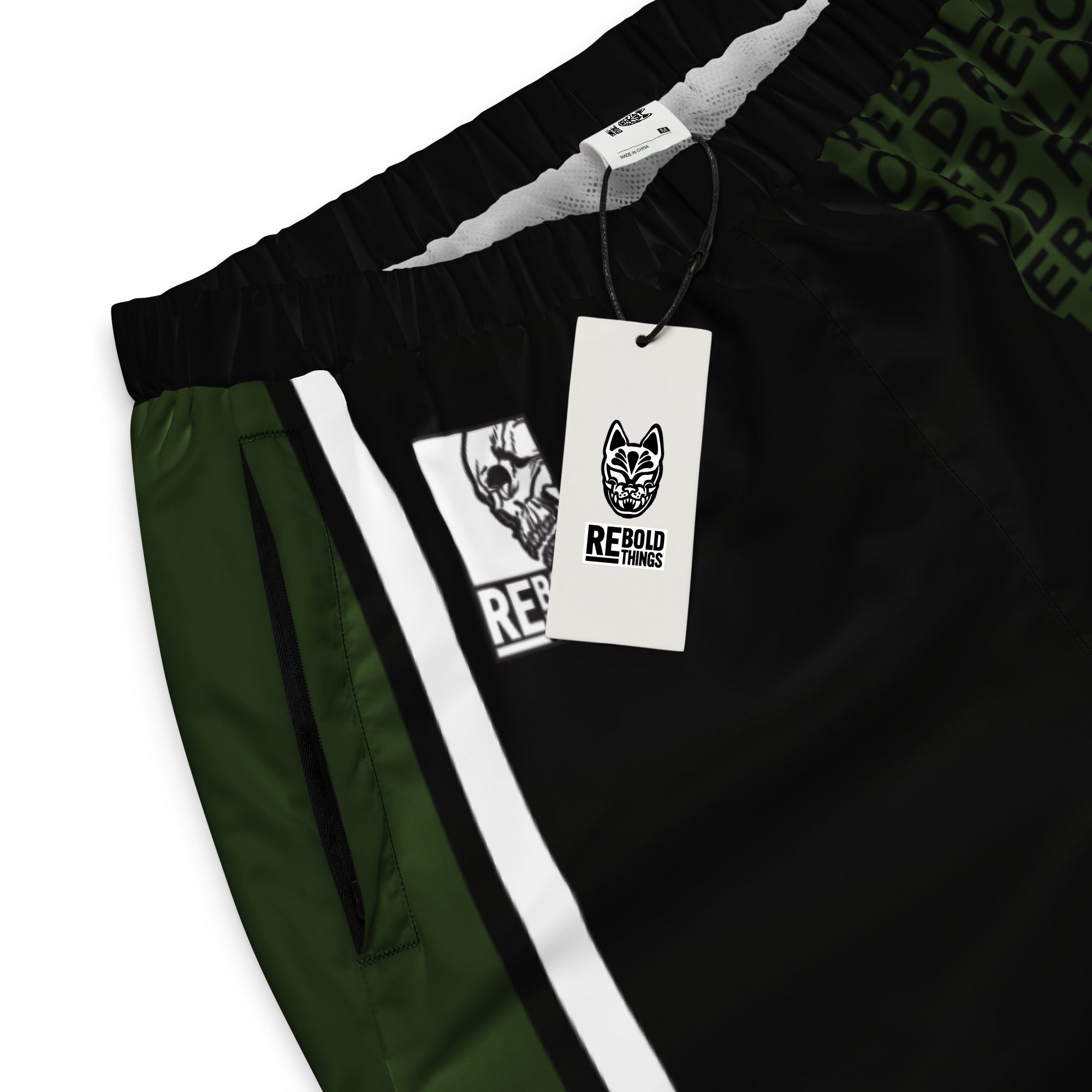 Track Pants - Black & Green