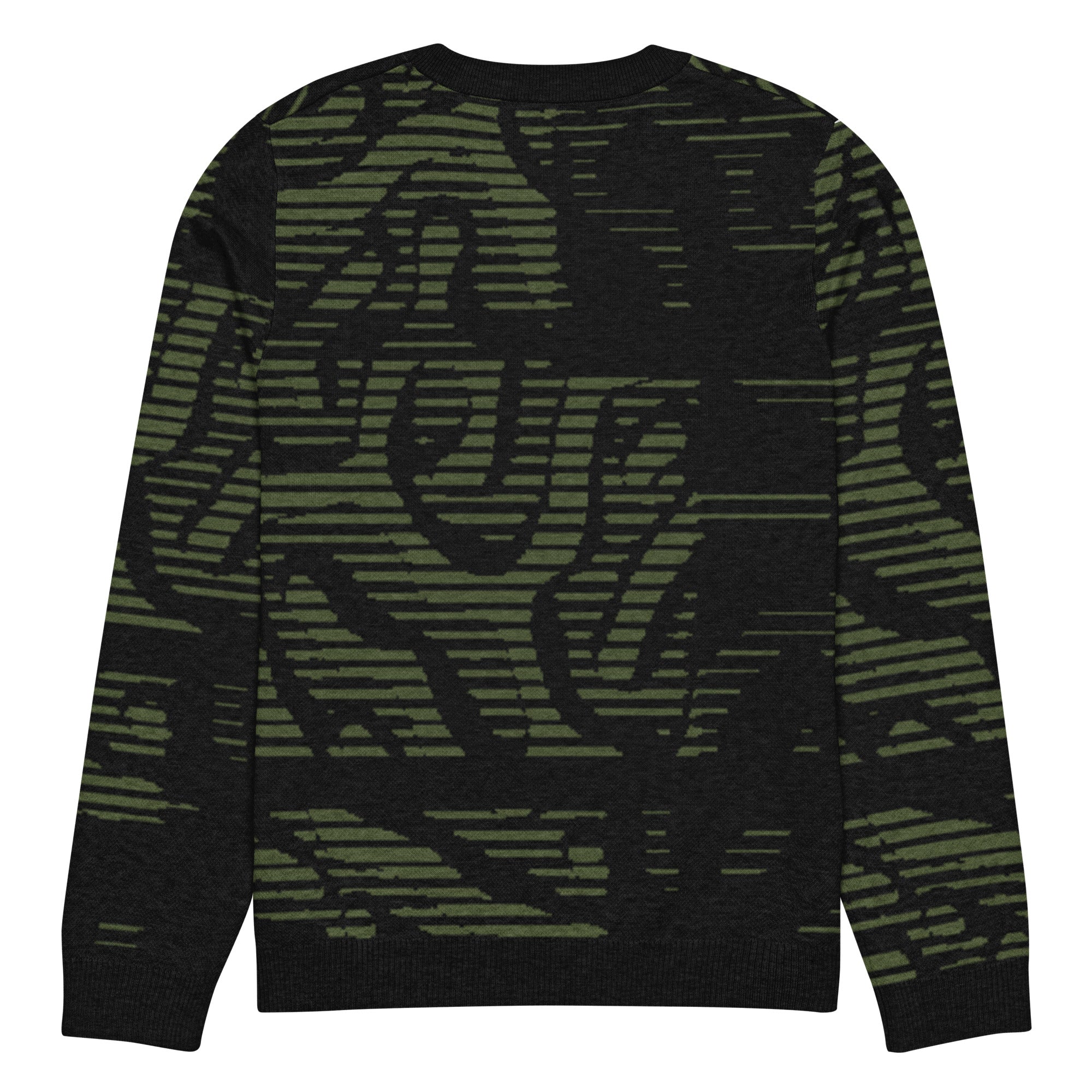 Knitted Sweater - Black & Green - Halftone