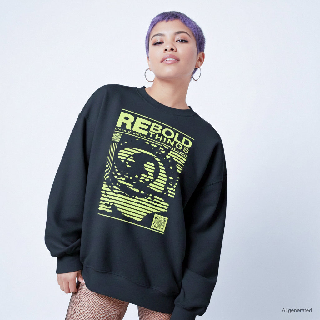 Sudadera con gráfico de ojos de semitono 