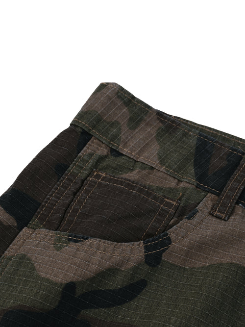 Camo Barrel Leg Cargo Pants - Old School Peonies