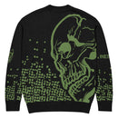 Knitted Cardigan -Skull - Black & Green