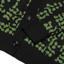 Knitted Cardigan -Skull - Black & Green