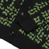 Knitted Cardigan -Skull - Black & Green