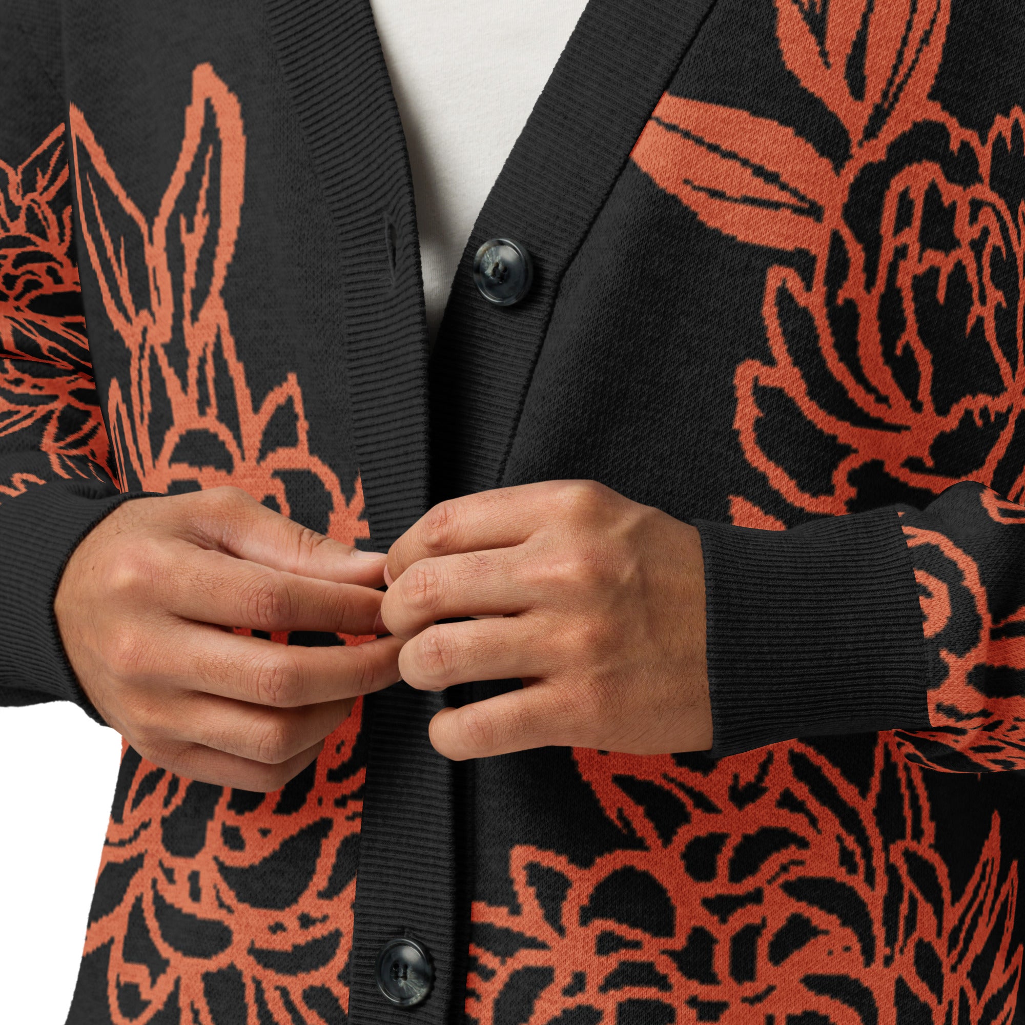 Knitted Cardigan - Tiger - Orange & Violet