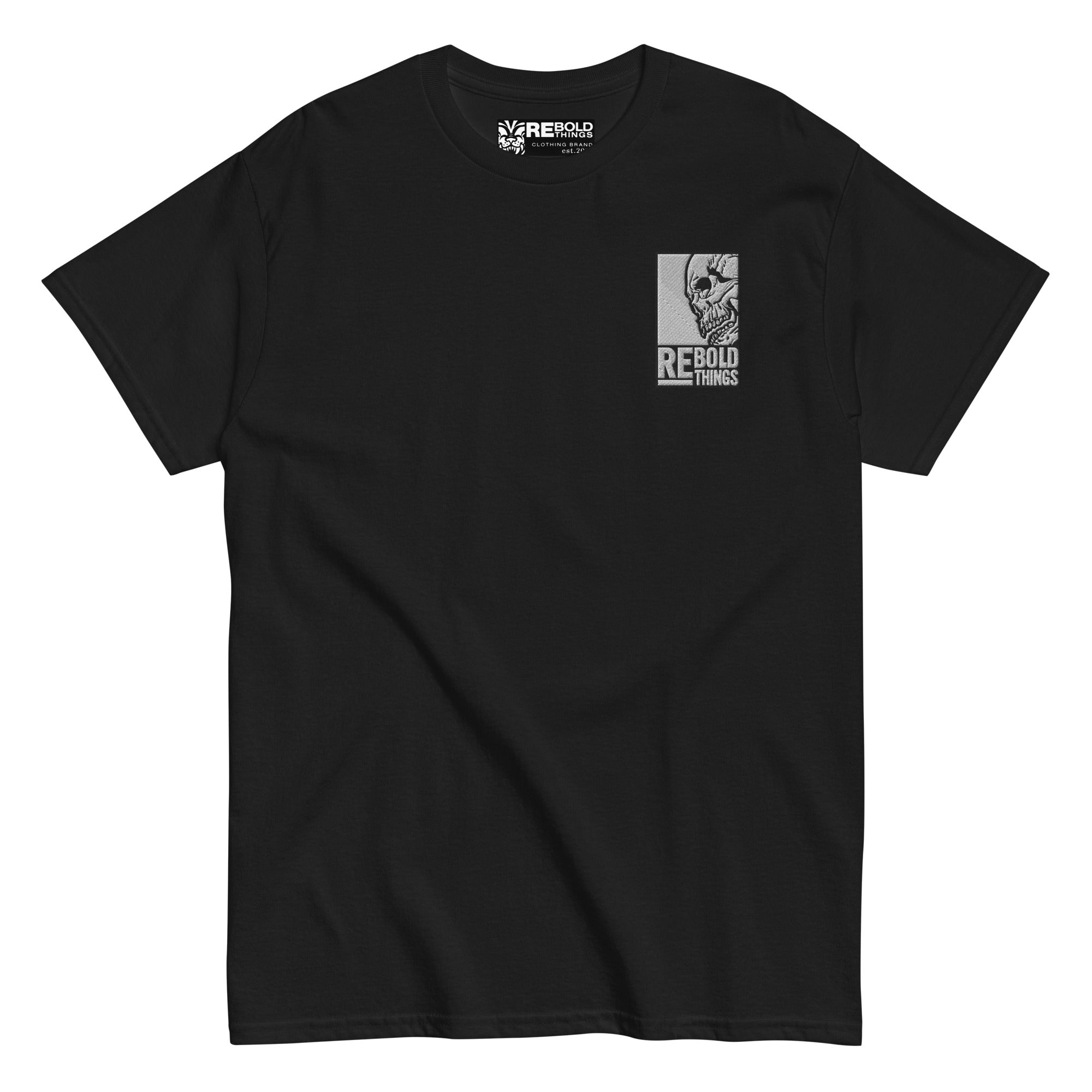 Unisex classic tee - embroidered skull logo