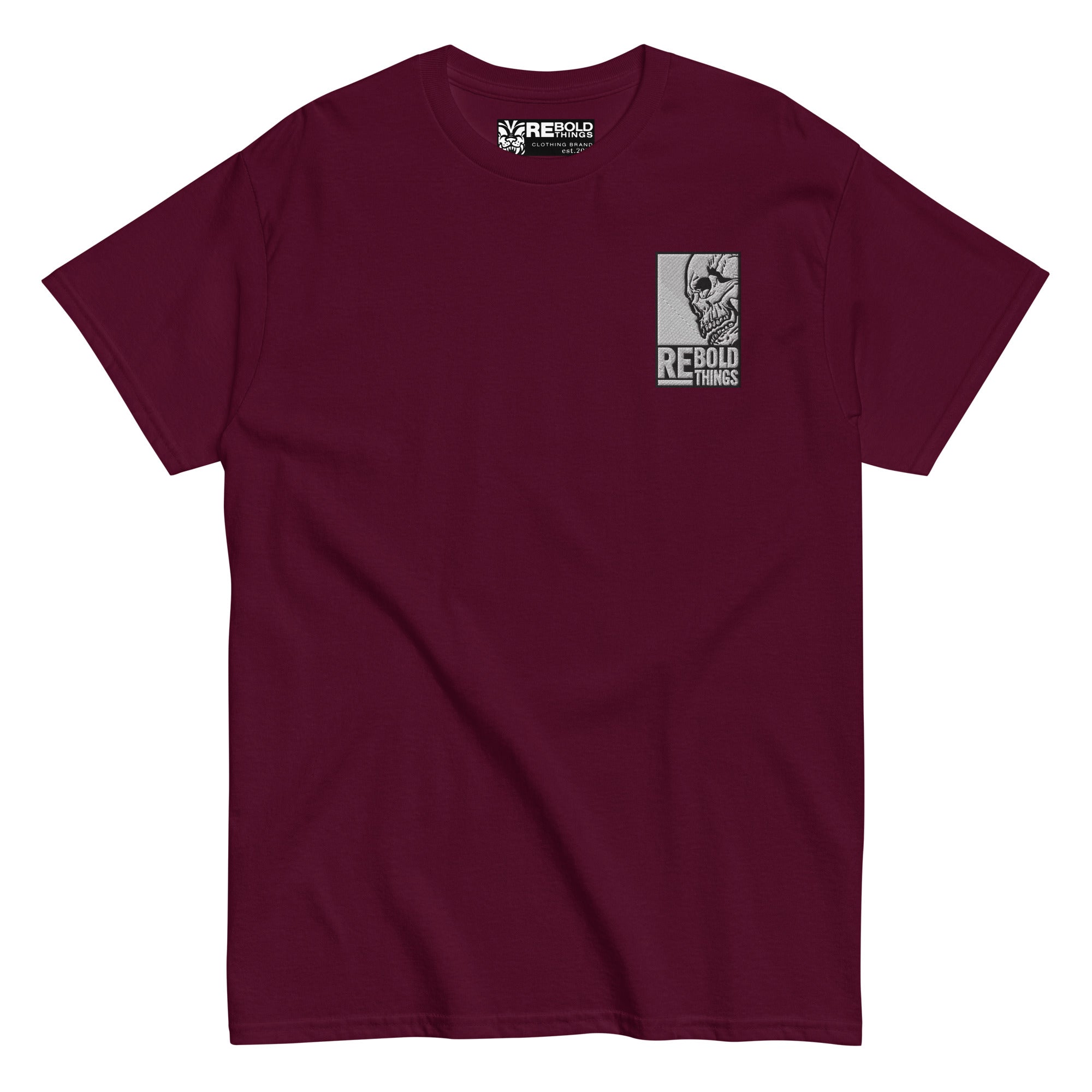 Unisex classic tee - embroidered skull logo