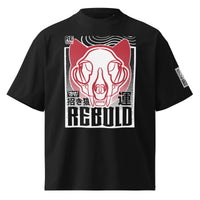 Organic Oversized High Neck T-Shirt - Maneki Neko Skull