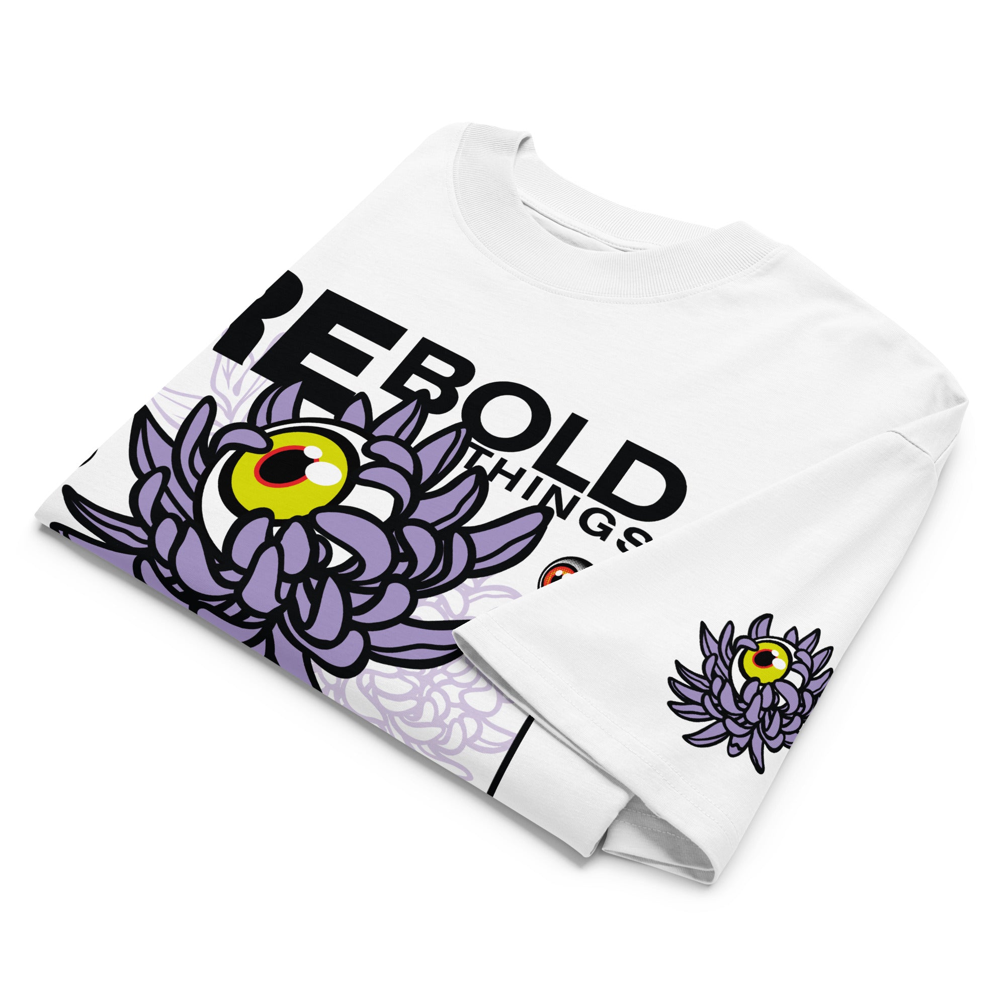 Maglietta oversize a collo alto in tessuto organico - Third Petal Vision